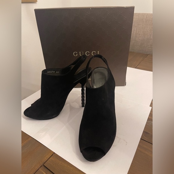 GUCCI Black sling back booties size 40 * 100% Authentic* - Picture 2 of 4